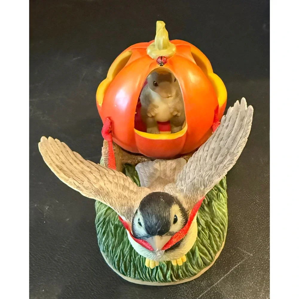 Fitz Floyd Charming Tails Figurine Orange You're My Princess Pumpkin Bird 85/105
